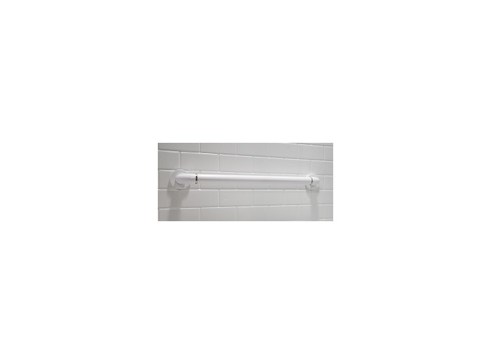 Grab Bar 16 In White w/ Chrome Rings