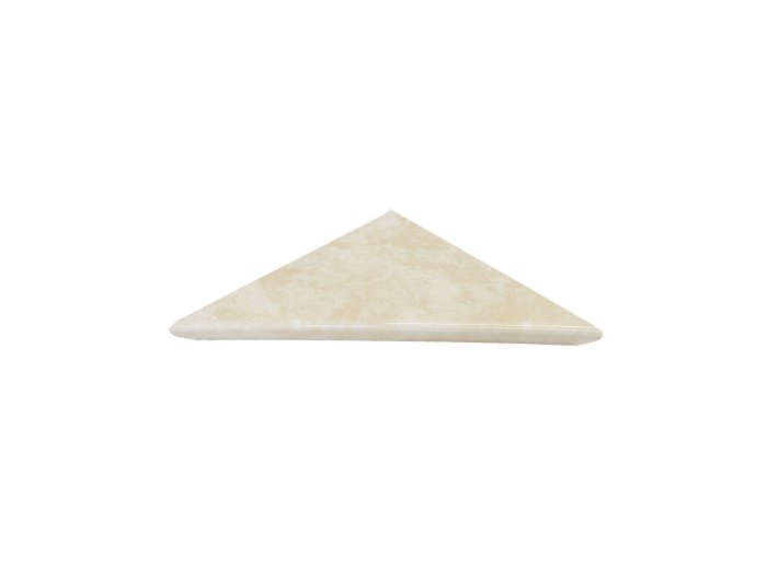 Single Tier Corner Shelf White Travertine