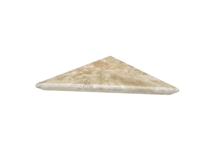 Single Tier Corner Shelf Bianco Travertine