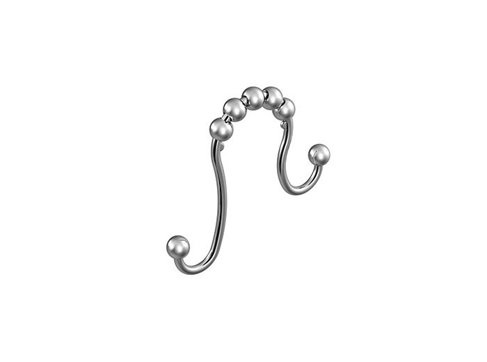 12 Double Moen Shower Hooks For Shower Rod, Chrome