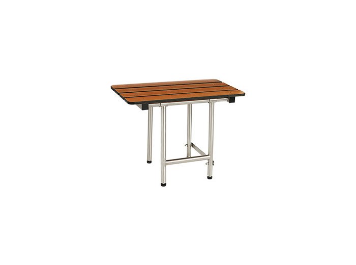 Seachrome 18X15 Bench Style Seat W/ Swing Down Legs Teak Wood