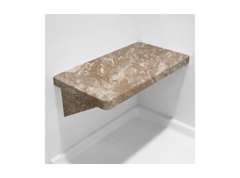 Sandalwood LH Bench Shower Seat, Bracket & Supertach