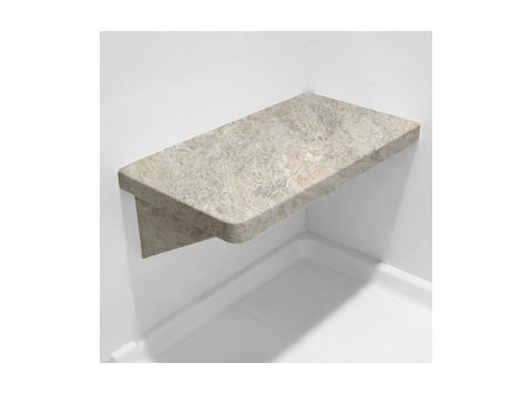 San Michele Travertine LH Bench Shower Seat, Bracket & Supertach