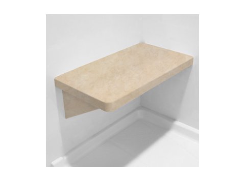 Travertine LH Bench Shower Seat, Bracket & Supertach