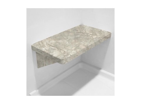 Pompeii Marble RH Bench Shower Seat, Bracket & Supertach