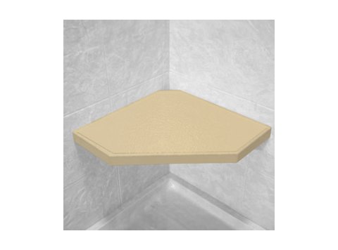 Almond Corner Hexagon Shower Seat, Bracket & Supertach