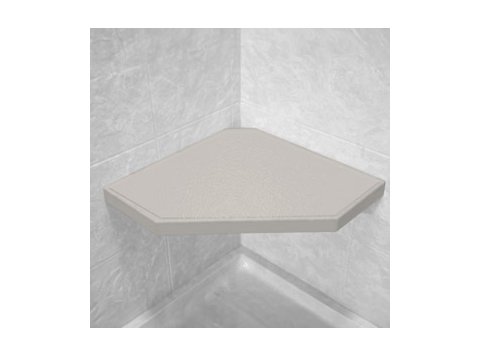 Gray Corner Hexagon Shower Seat, Bracket & Supertach