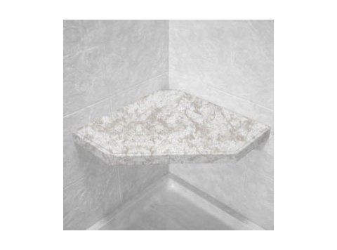 Glacier Ice Corner Hexagon Shower Seat, Bracket & Supertach