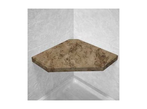 Madeira Granite Corner Hexagon Shower Seat, Bracket & Supertach