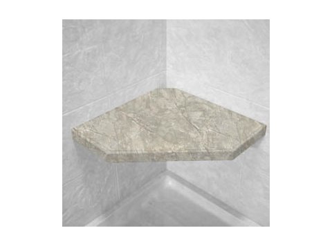 Napoli Marble Corner Hexagon Shower Seat, Bracket & Supertach