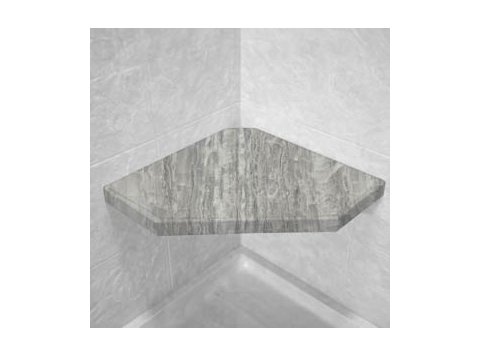 Quartz Corner Hexagon Shower Seat, Bracket & Supertach