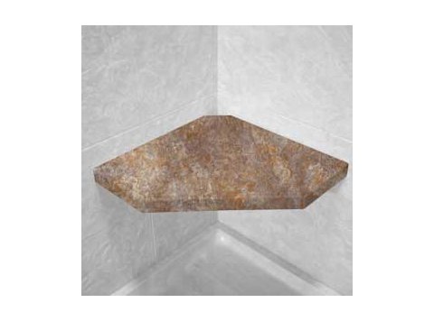 River Rock Corner Hexagon Shower Seat, Bracket & Supertach