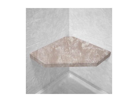 Sandalwood Corner Hexagon Shower Seat, Bracket & Supertach