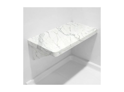 Calcutta Marble LH Bench Shower Seat, Bracket & Supertach