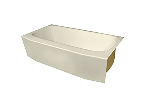 Spray Foam Bathtub Winged Skirt 55.5 x 30.5 x 15, Biscuit, Right Hand