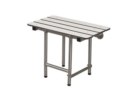 Seachrome 24X15 Bench Style Seat W/ Swing Down Leg - Phenolic White