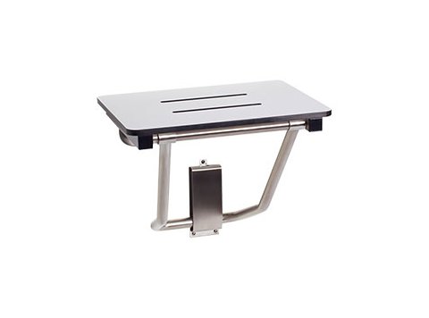 SEACHROME 18X15 BENCH STYLE SEAT W/SLATS WALL MOUNTED - PHENOLIC WHITE Weight capacity 250#