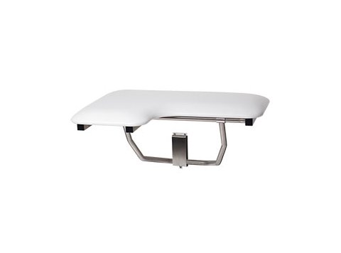 Seachrome L-Shape Seat 28X22.5 Right-Hand Cushioned Shower Seat - Naugahyde White