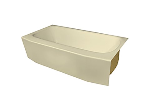 Spray Foam Bathtub Winged Skirt 60 x 30.5 x 13, Almond, Right Hand