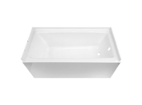 Spray Foam Bathtub Straight Skirt 59.5 x 32 x 17, White, Right Hand