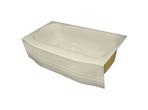 Spray Foam Bathtub Curved Skirt 60.5 x 30.5 x 13, Biscuit, Right Hand