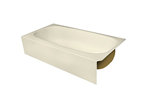 Spray Foam Bathtub Straight Skirt 65.5 x 34 x 17, Biscuit, Right Hand