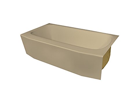 Spray Foam Bathtub Winged Skirt 58.5 x 31 x 15, Sandbar, Right Hand