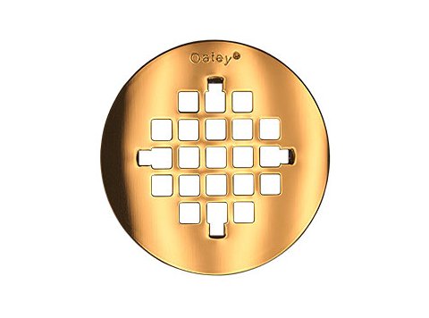 4 inch Flat Drain Cover in Polished Brass