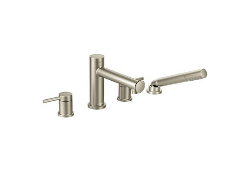Moen Align 394 Two-Handle Diverter Roman Tub Faucet And Hand Shower W/9792 Valve, Brushed Nickel