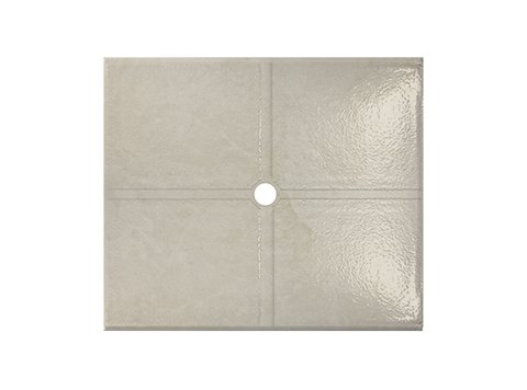 Flat Shower Floor 47x59 w/ Drain Channels, Silver White Marble