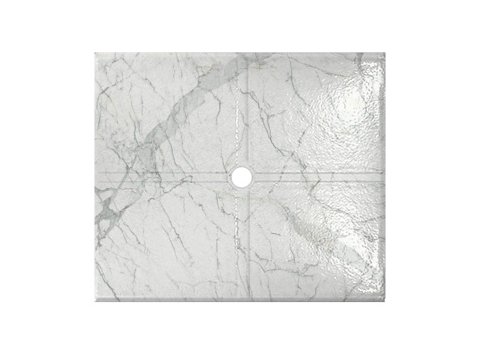 Flat Shower Floor 47x59 w/ Drain Channels, Santorini White
