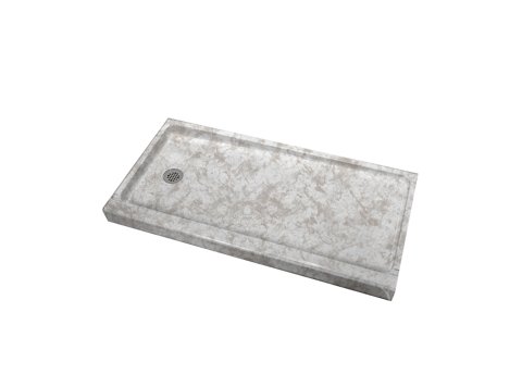 Sprayfoam Custom Shower Base, Glacier Ice - Extra Large, Center Drain Only
