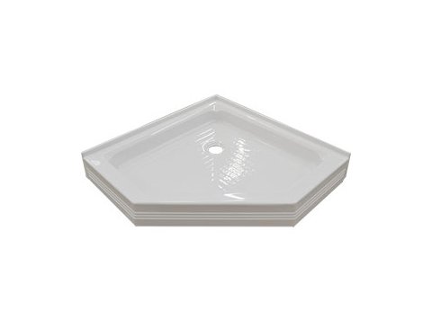 35 x 35 Neo Angle Shower Base, Center Drain, White