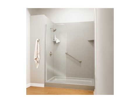 32 x 74 Clear 3/8 Glass Partition w/ Chrome Trim