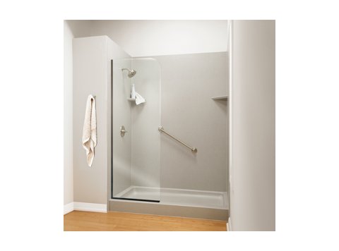 32 x 74 Clear 3/8 Glass Partition w/ Oil Rubbed Bronze Trim