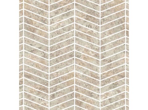Rvl/6X24 Chevron 40X103 W/ 1 Special Bend Bianco Travertine