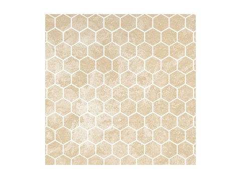 Deco Trim Hexagon W/ 1 Special Bend White Travertine