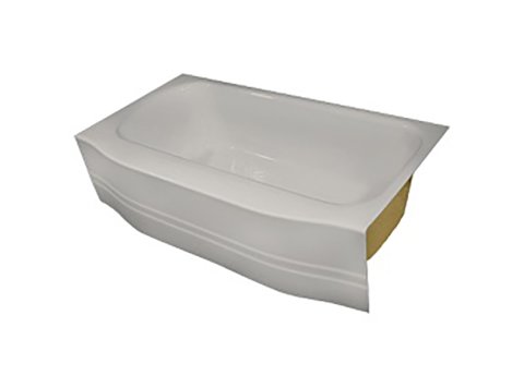 Spray Foam Bathtub Curved Skirt 58.5 x 32 x 13, Gray, Left Hand
