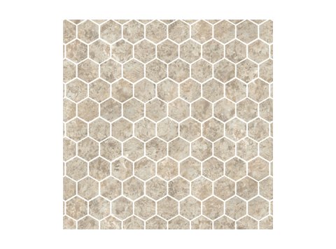 Deco Trim Hexagon W/ 1 Special Bend Bianco Travertine