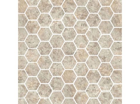 Imp/Hexagonal 60X103 W/ 4 Special Bends Bianco Travertine