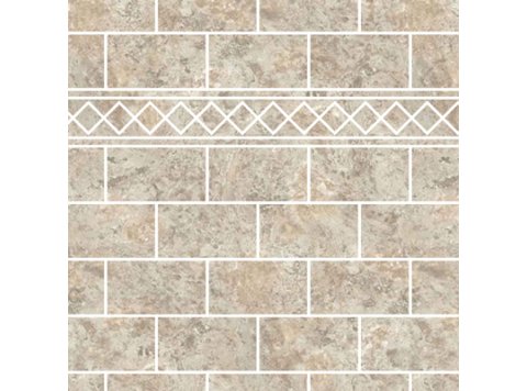 Imp/Flagstone 40X98.5 W/ 2 Special Bends Bianco Travertine