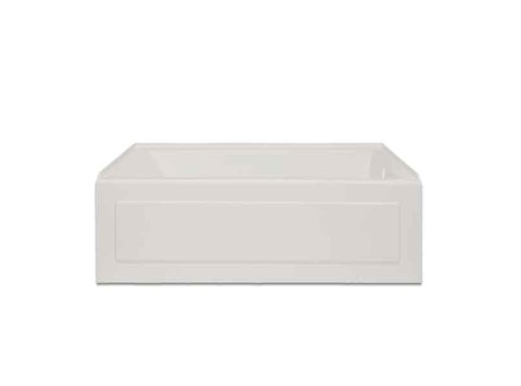Linear Whirlpool Bathtub 60 x 36x 19, Left-Hand Drain, Gray