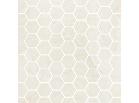 Rvl/6 Inch Hexagonal Back Wall Silver White Marble