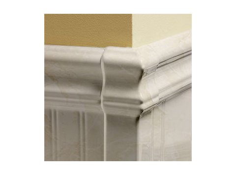 Wainscoting Outside Corner Silver/White Marble