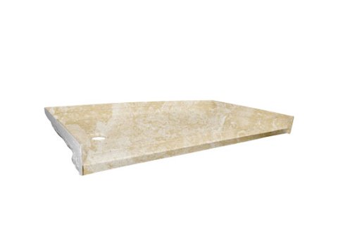 Low-Barrier 60 X 32 Shower Base, Left-Hand, White Travertine