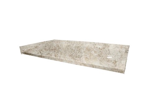 Low-Barrier 60 X 30 Shower Base, Right-Hand, Bianco Travertine