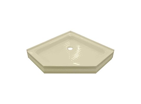 35 x 35 Neo Angle Shower Base, Center Drain, Almond