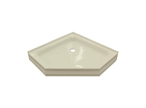 35 x 35 Neo Angle Shower Base, Center Drain, Biscuit