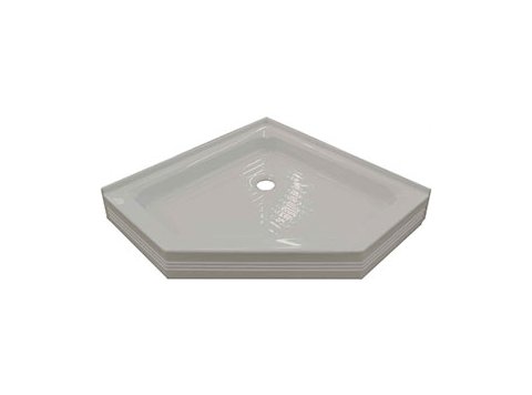 38 x 38 Neo Angle Shower Base, Center Drain, Gray