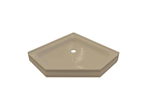 38 x 38 Neo Angle Shower Base, Center Drain, Sandbar